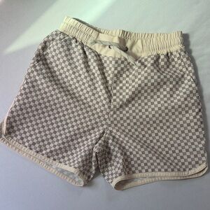 Rylee + Cru Play x Play Checkered Kids Shorts in gray and Cream size 6/7